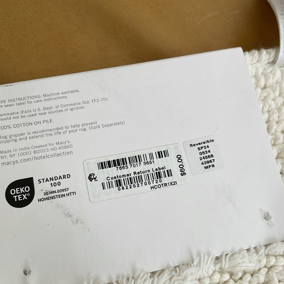 HOTLE COLLECTION Cotton Reversible 21" x 33" Bath Rug - Picture 6 of 8